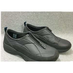 Lands End Womens All Weather Zip Front Suede Insulated Winter Shoes Gray 8.5‎ B